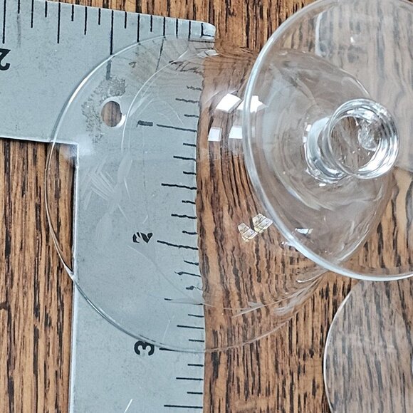 Etched Floral Vine Cocktail Glasses MCM dessert footed short stem oyster cup (3 - Picture 9 of 9